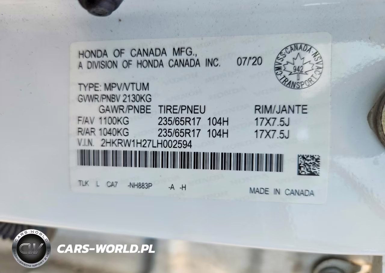 2020 Honda Cr-V Lx VIN:2HKRW1H27LH002594 - 13