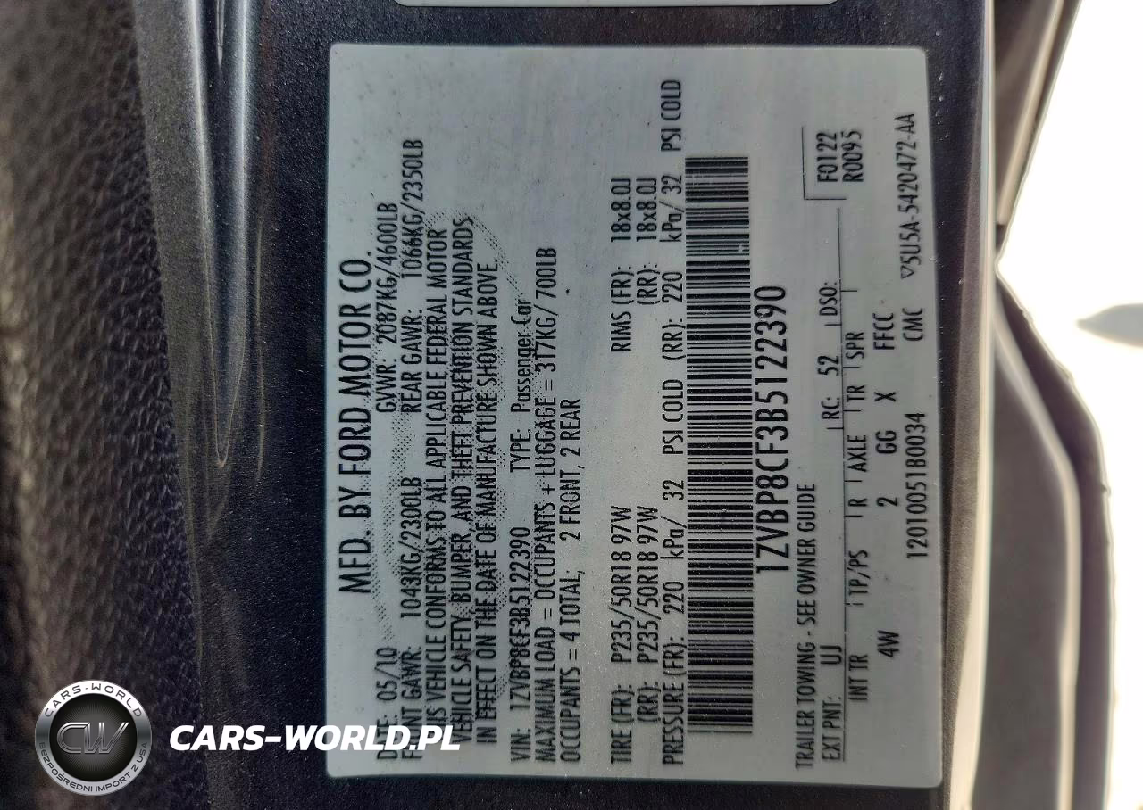 2011 Ford Mustang Gt VIN:1ZVBP8CF3B5122390 - 12