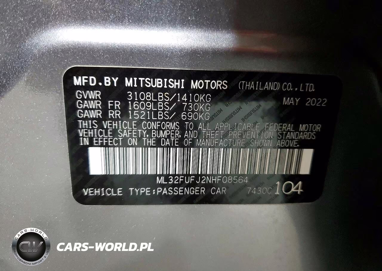 2022 Mitsubishi Mirage G4 Es VIN:ML32FUFJ2NHF08564 - 12