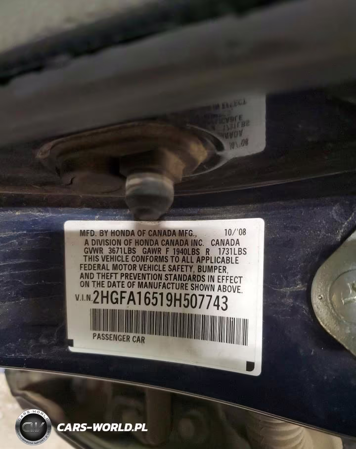 2009 Honda Civic Lx VIN:2HGFA16519H507743 - 12