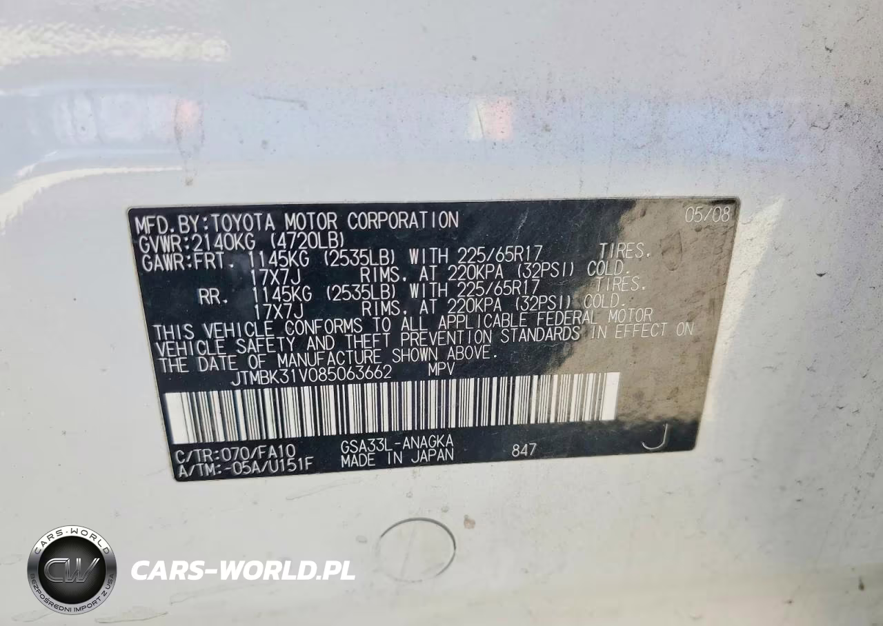 2008 Toyota Rav4 Limited VIN:JTMBK31V085063662 - 12