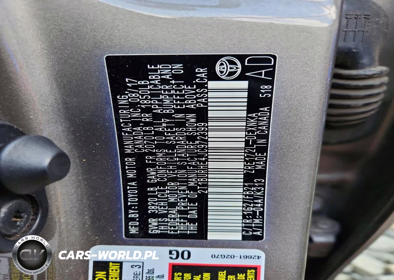 2018 Toyota Corolla Le VIN:2T1BURHE4JC972399 - 12