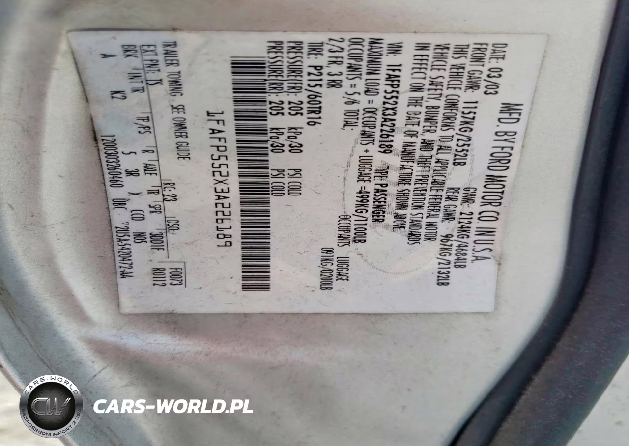 2003 Ford Taurus Ses VIN:1FAFP552X3A226189 - 13