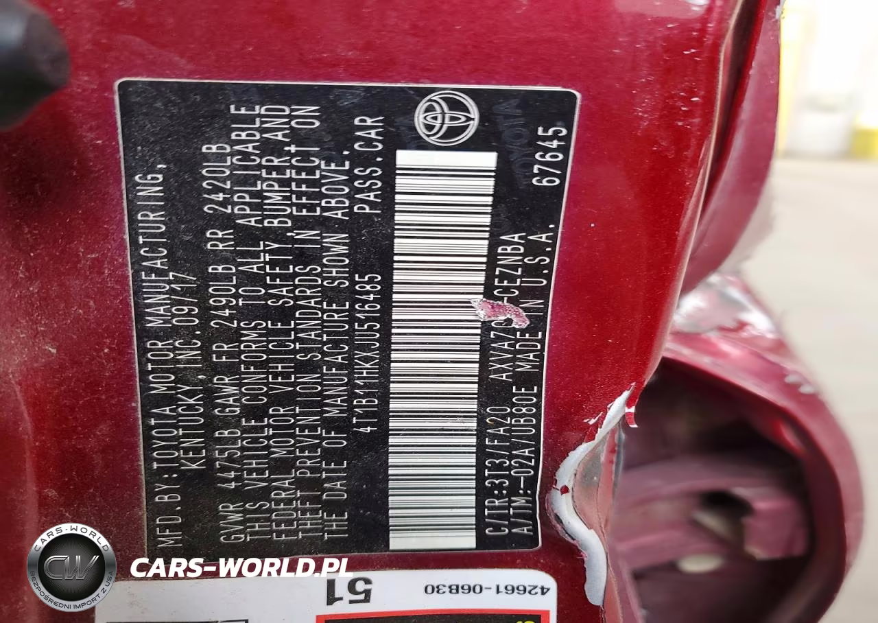 2018 Toyota Camry Le VIN:4T1B11HKXJU516485 - 12
