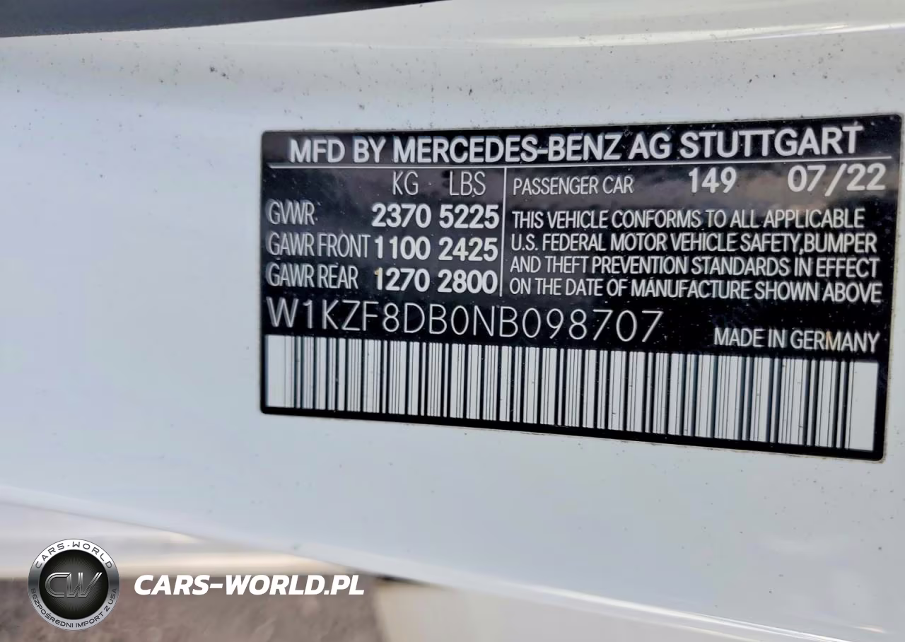 2022 Mercedes-Benz E 350 VIN:W1KZF8DB0NB098707 - 12