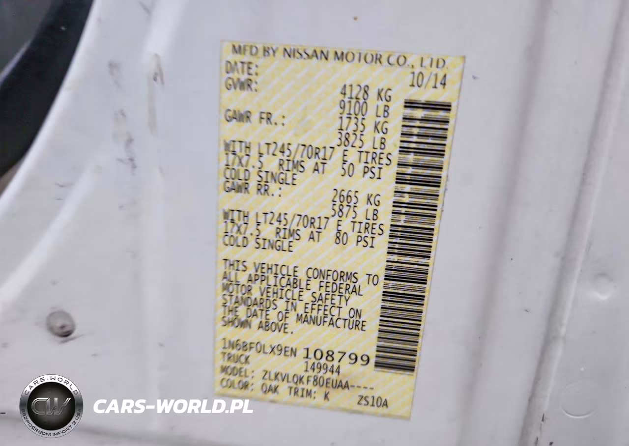 2014 Nissan Nv 2500 VIN:1N6BF0LX9EN108799 - 13