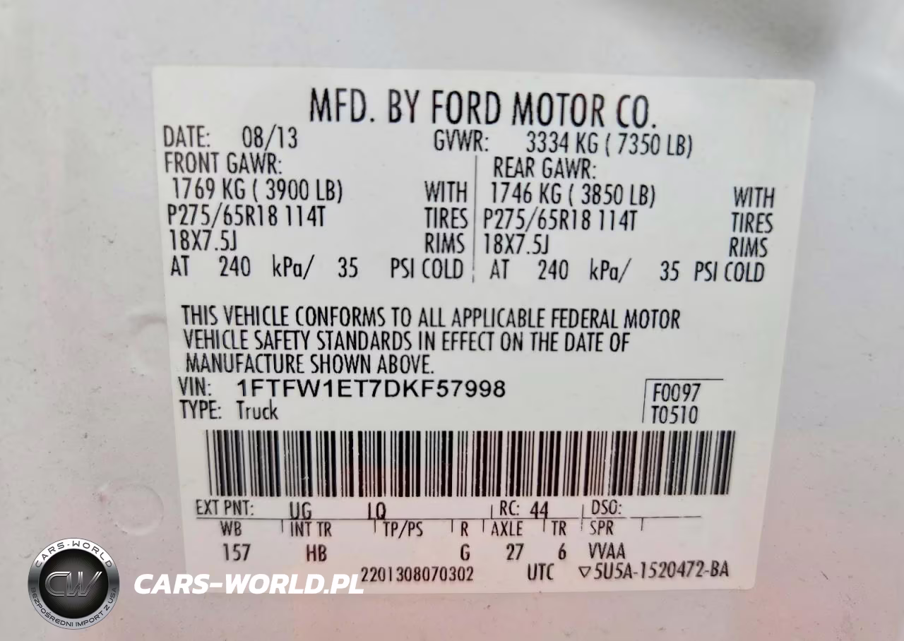 2013 Ford F150 Supercrew VIN:1FTFW1ET7DKF57998 - 12