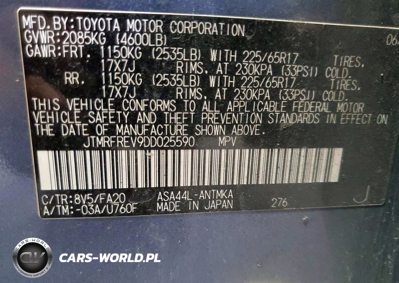 2013 Toyota Rav4 Xle VIN:JTMRFREV9DD025590 - 13