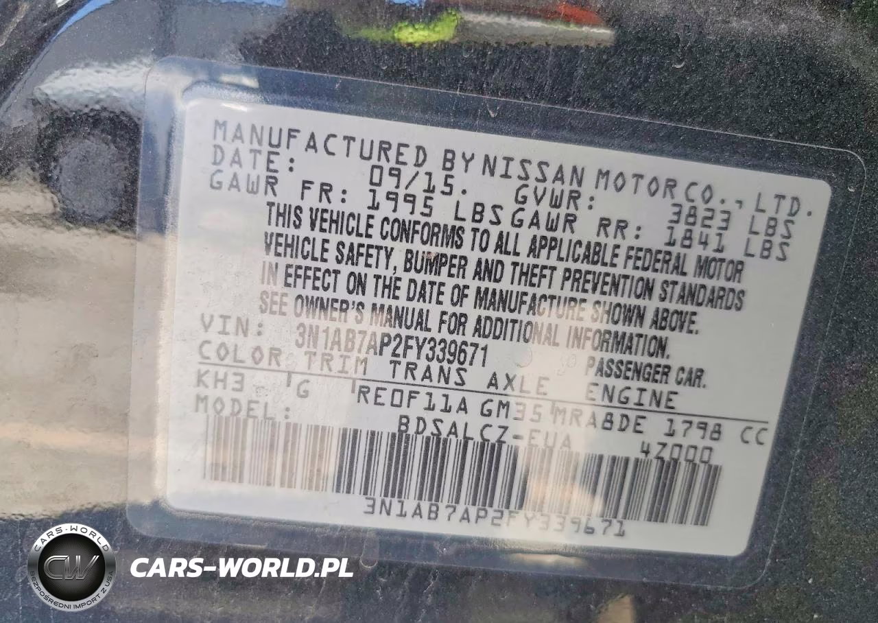 2015 Nissan Sentra S VIN:3N1AB7AP2FY339671 - 12