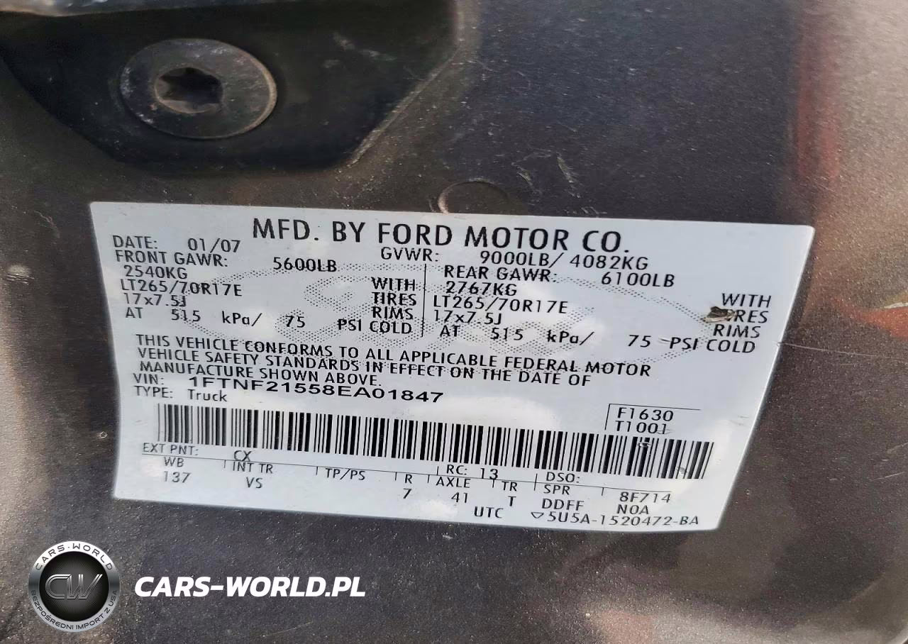 2008 Ford F250 Super Duty VIN:1FTNF21558EA01847 - 12
