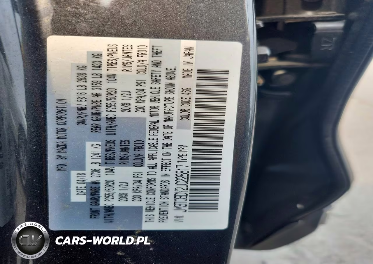 2018 Mazda Cx-9 Grand Touring VIN:JM3TCBDY2J0228817 - 13