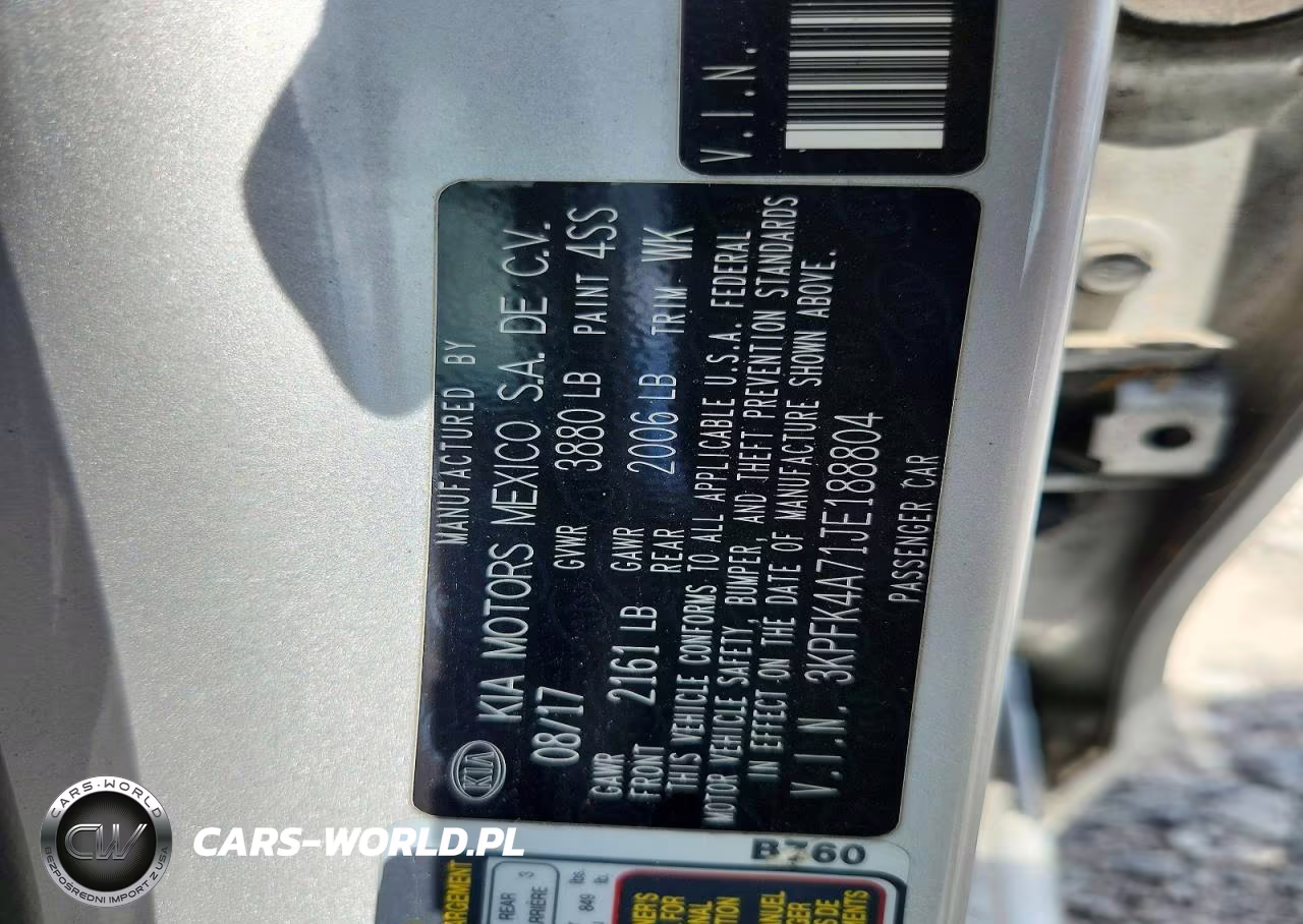 2018 Kia Forte Lx VIN:3KPFK4A71JE188804 - 12