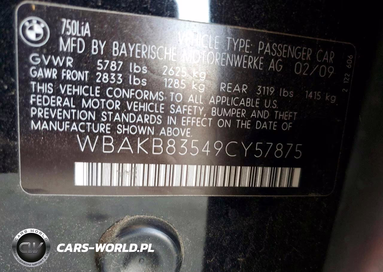 2009 BMW 750 Li VIN:WBAKB83549CY57875 - 12