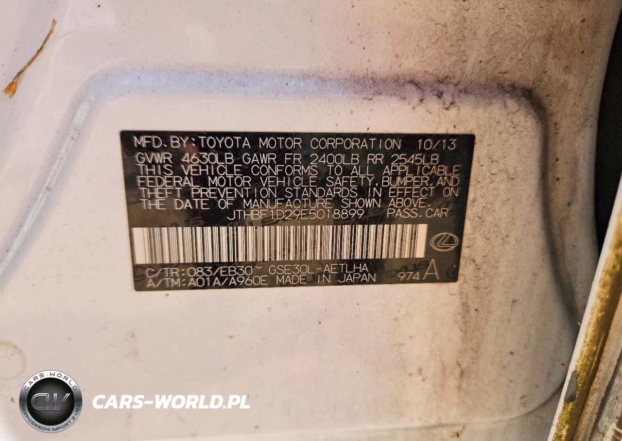 2014 Lexus Is 250 VIN:JTHBF1D29E5018899 - 12