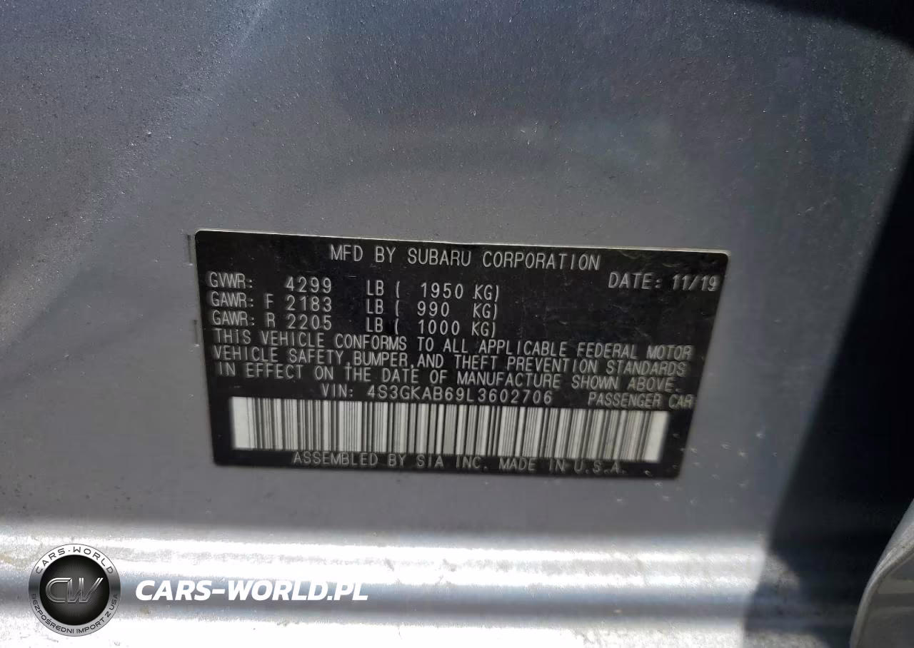 2020 Subaru Impreza VIN:4S3GKAB69L3602706 - 12