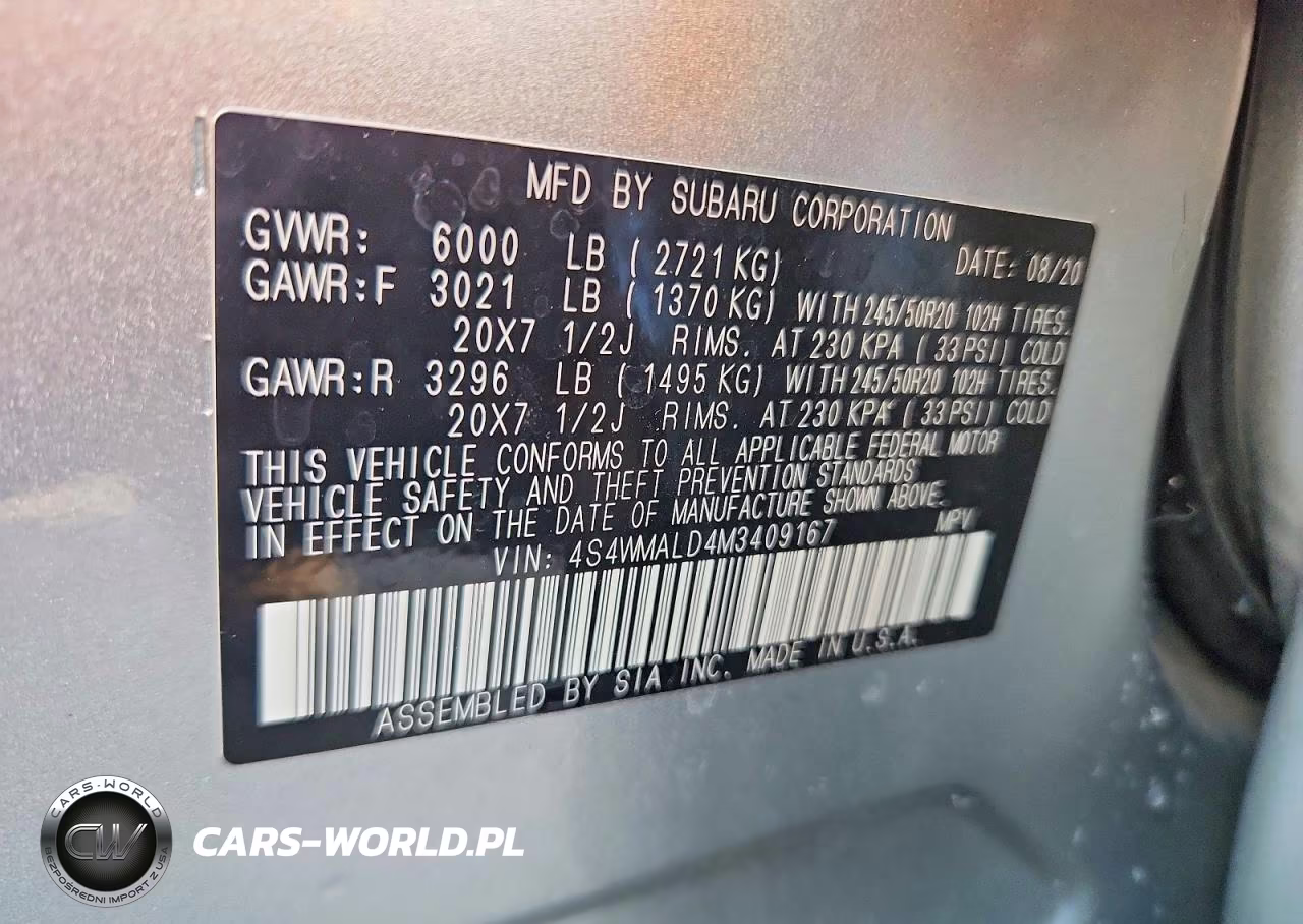 2021 Subaru Ascent Limited VIN:4S4WMALD4M3409167 - 13