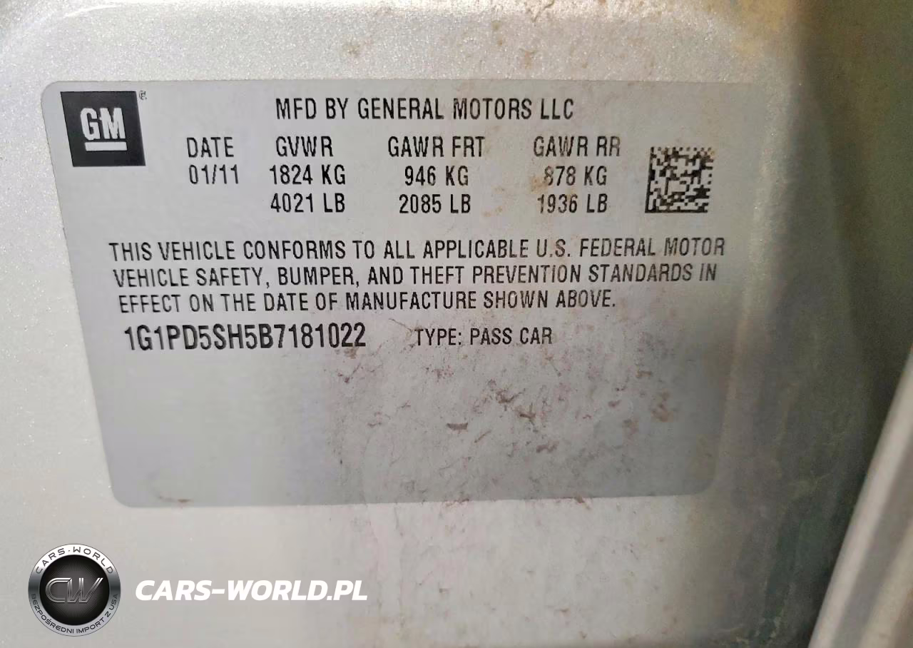 2011 Chevrolet Cruze Ls VIN:1G1PD5SH5B7181022 - 12