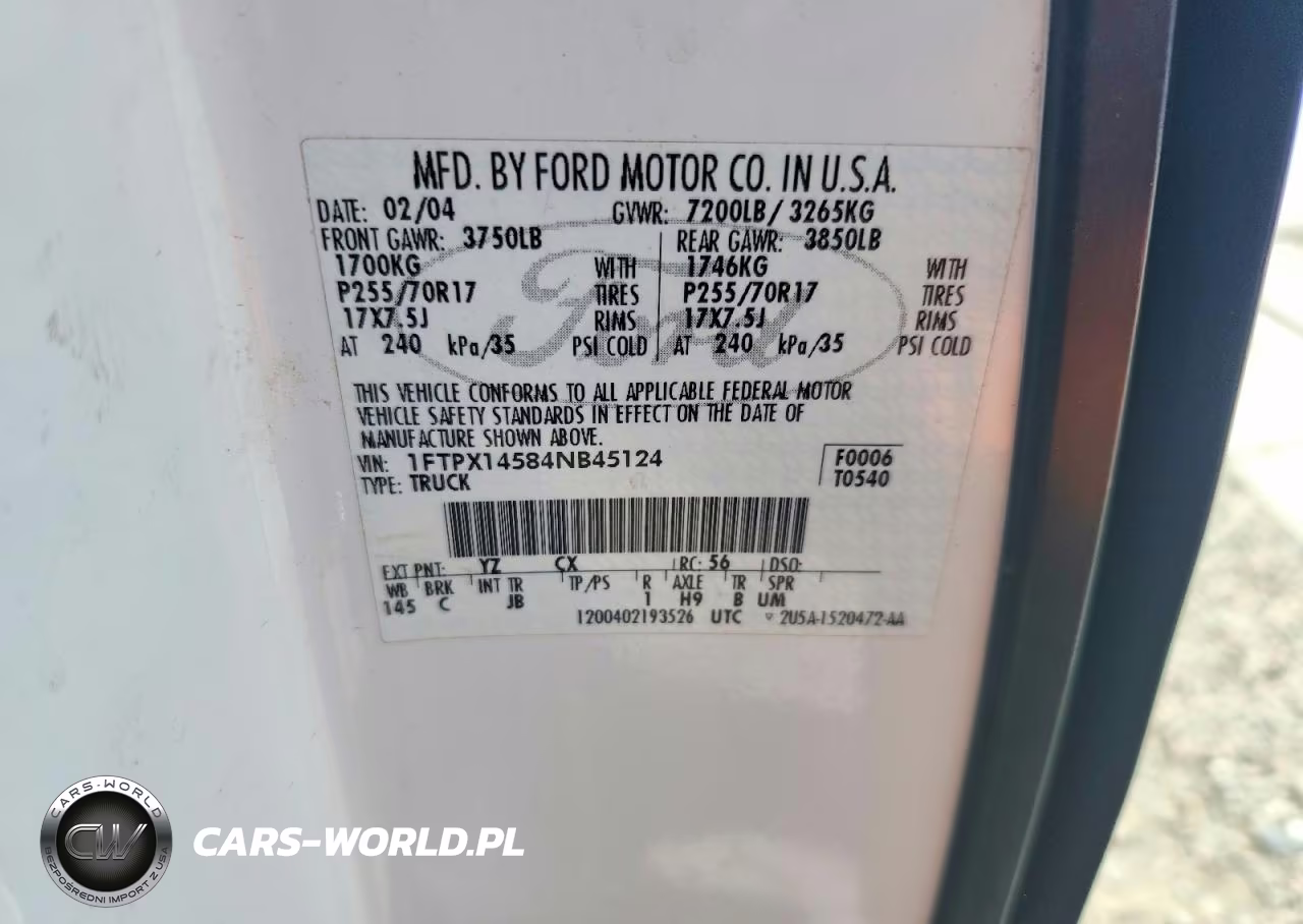 2004 Ford F150 VIN:1FTPX14584NB45124 - 12