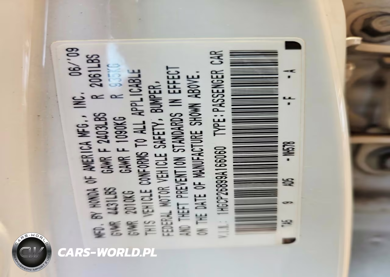 2009 Honda Accord Exl VIN:1HGCP26899A166060 - 13