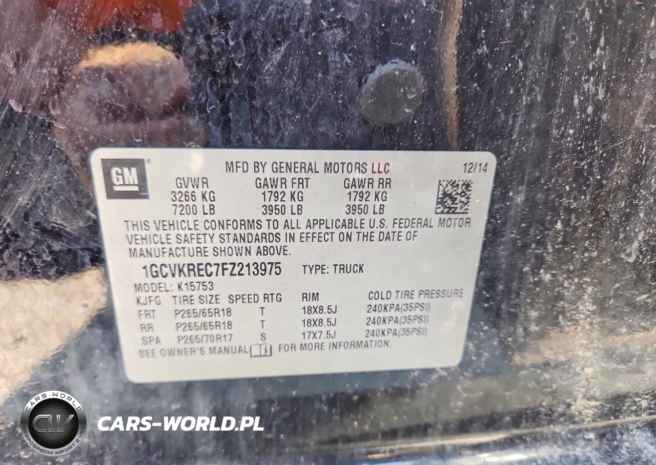 2015 Chevrolet Silverado K1500 Lt VIN:1GCVKREC7FZ213975 - 12