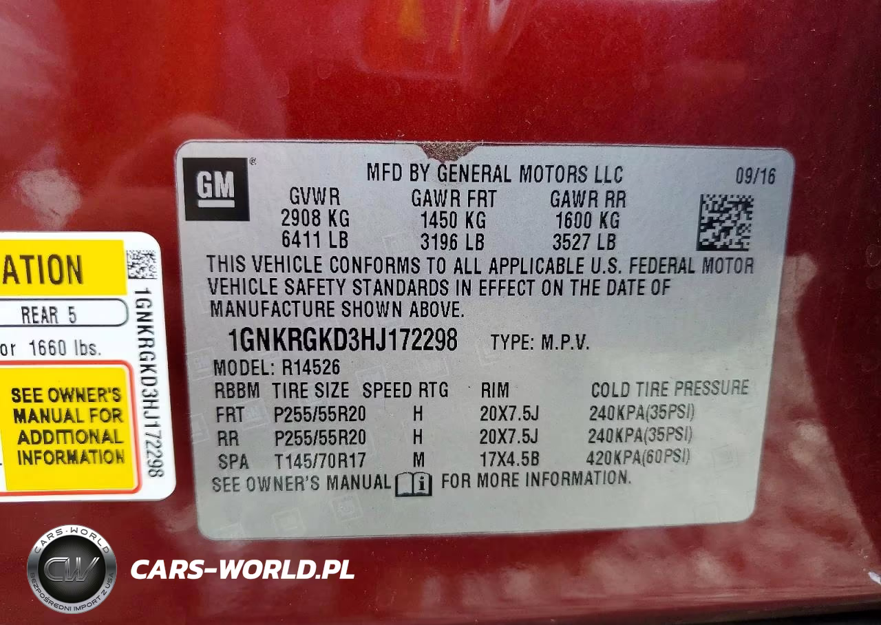 2017 Chevrolet Traverse Lt VIN:1GNKRGKD3HJ172298 - 13