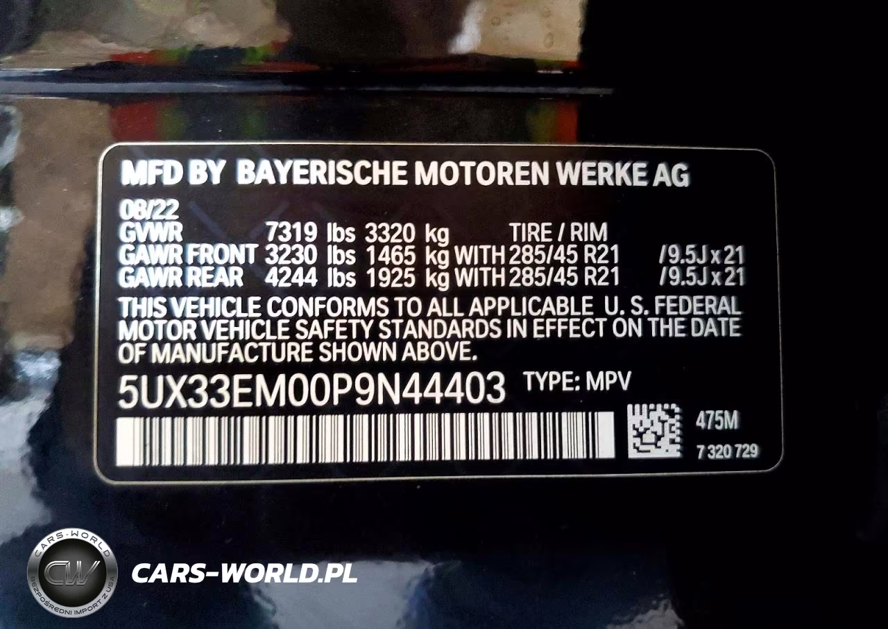 2023 BMW X7 M60I VIN:5UX33EM00P9N44403 - 14