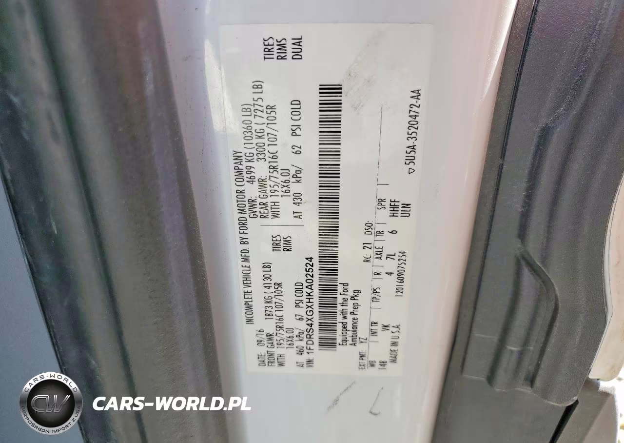 2017 Ford T VIN:1FDRS4XGXHKA02524 - 13