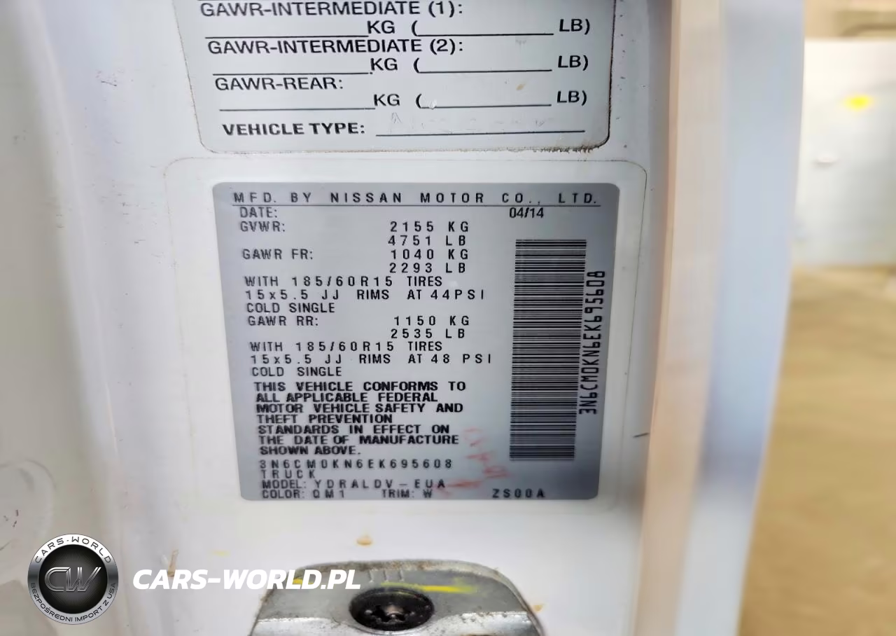 NISSAN NV200 2.5S VIN:3N6CM0KN6EK695608 - 12