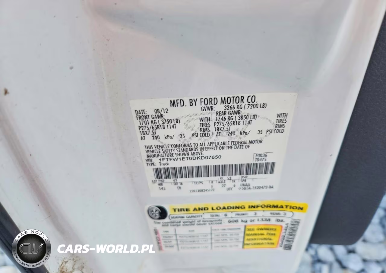 2013 Ford F150 Supercrew VIN:1FTFW1ET0DKD07650 - 12