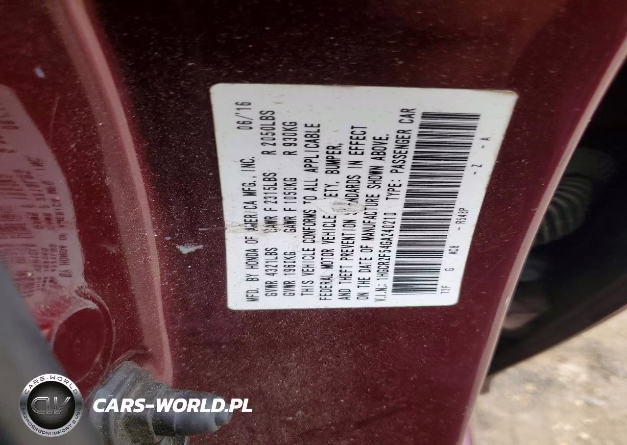 2016 Honda Accord Sport VIN:1HGCR2F54GA240210 - 12