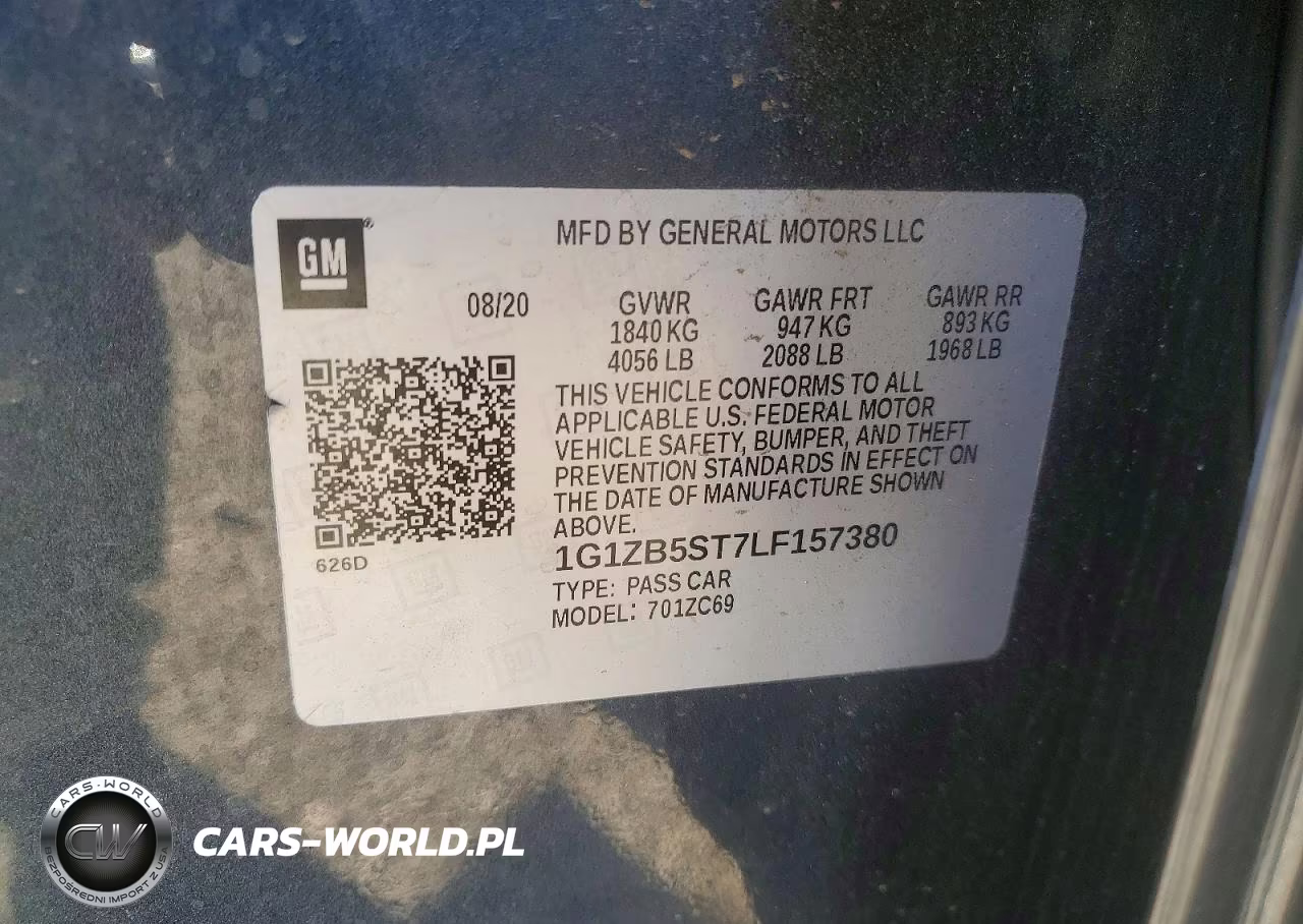 2020 Chevrolet Malibu Ls VIN:1G1ZB5ST7LF157380 - 12