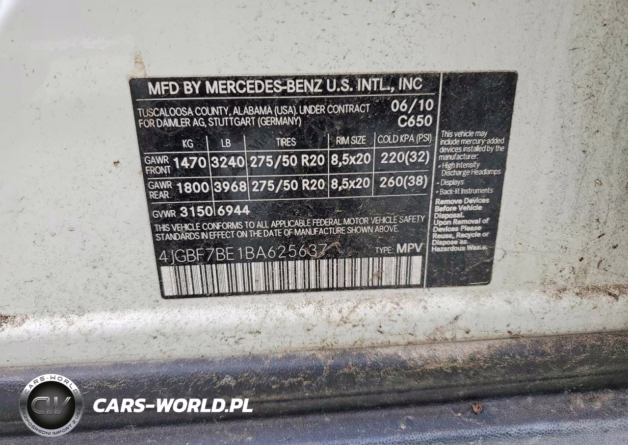 2011 Mercedes-Benz Gl 450 4Matic VIN:4JGBF7BE1BA625637 - 13