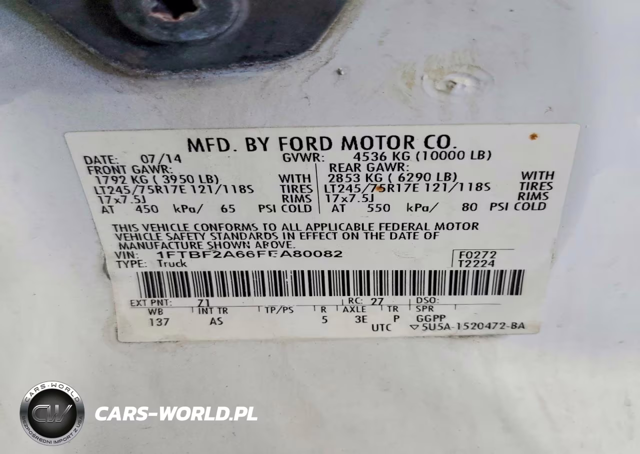 2015 Ford F250 Super Duty VIN:1FTBF2A66FEA80082 - 12