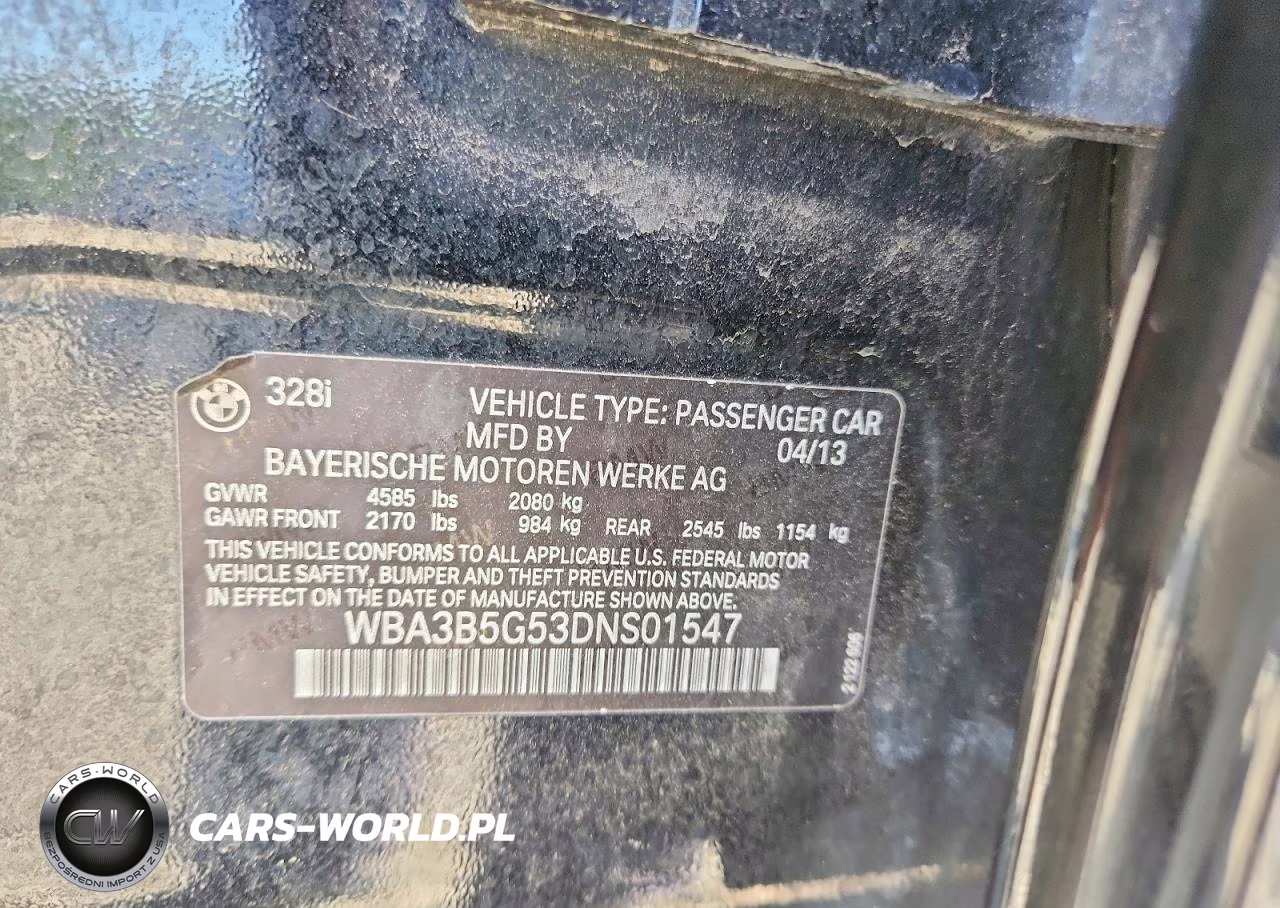 2013 BMW 328 Xi Sulev VIN:WBA3B5G53DNS01547 - 12