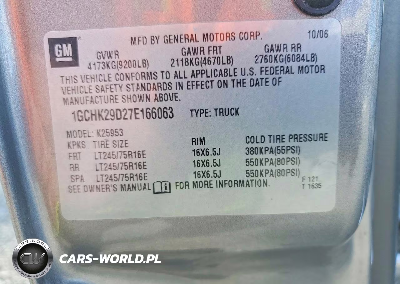 2007 Chevrolet Silverado K2500 Heavy Duty VIN:1GCHK29D27E166063 - 12