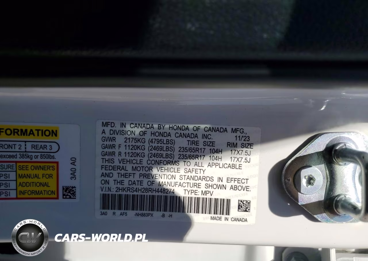 2024 Honda Cr-V Lx VIN:2HKRS4H28RH448274 - 14