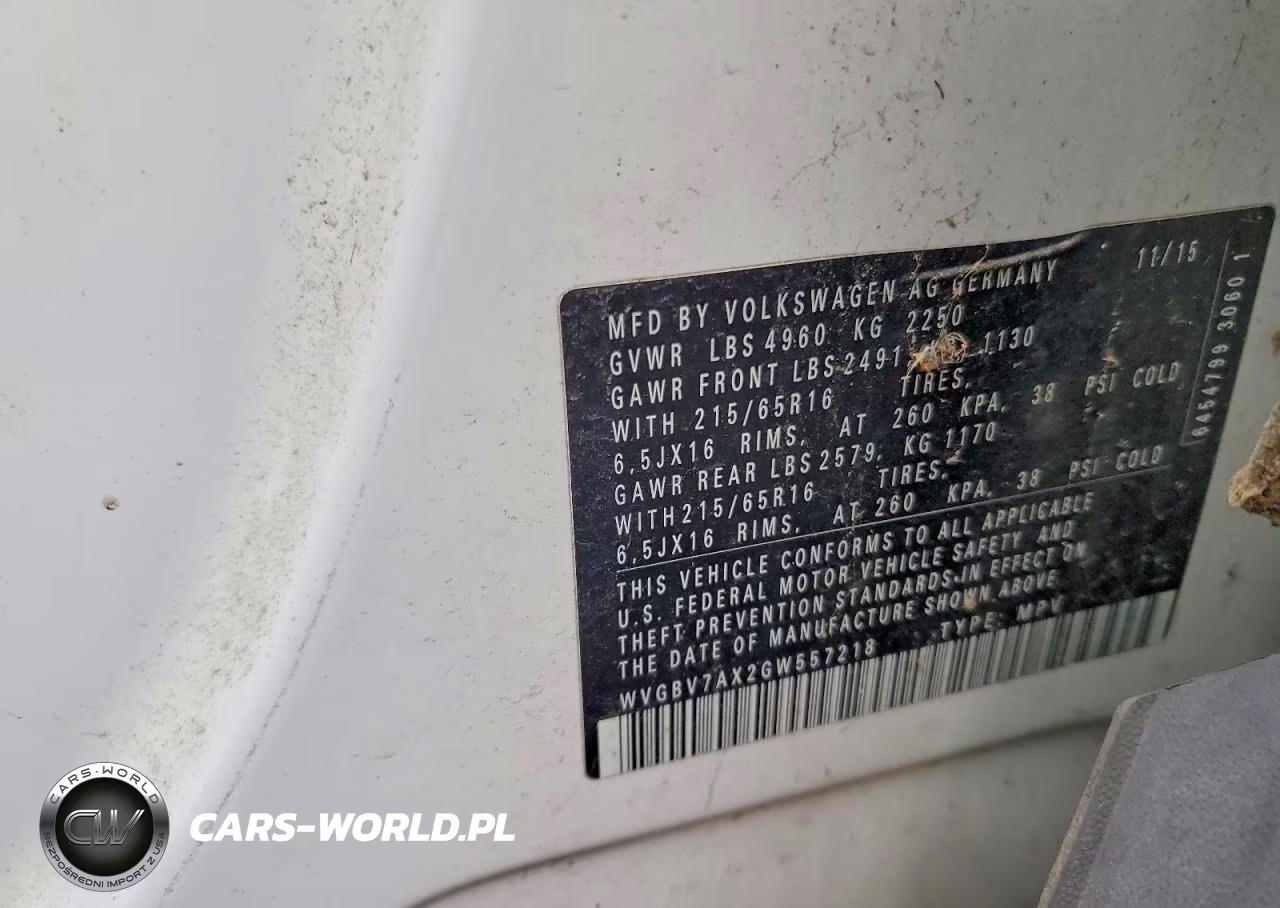 2016 Volkswagen Tiguan S VIN:WVGBV7AX2GW557218 - 13