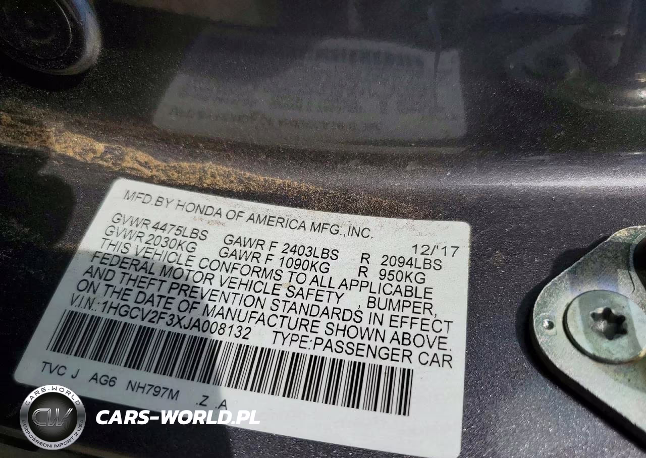 2018 Honda Accord Sport VIN:1HGCV2F3XJA008132 - 12