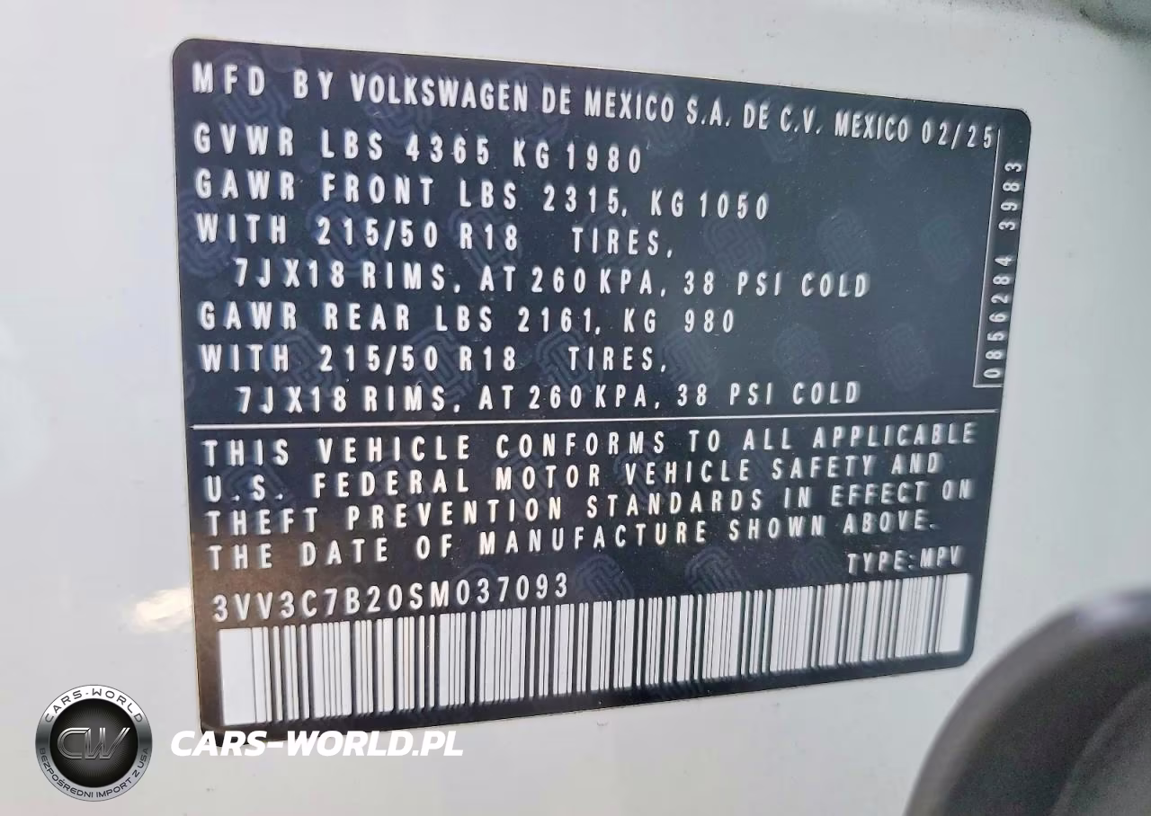 2025 Volkswagen Taos Se Black VIN:3VV3C7B20SM037093 - 13