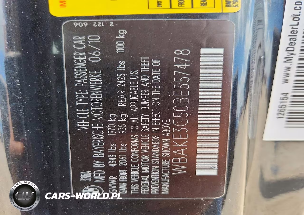 2011 BMW 328 I VIN:WBAKE3C50BE557478 - 12