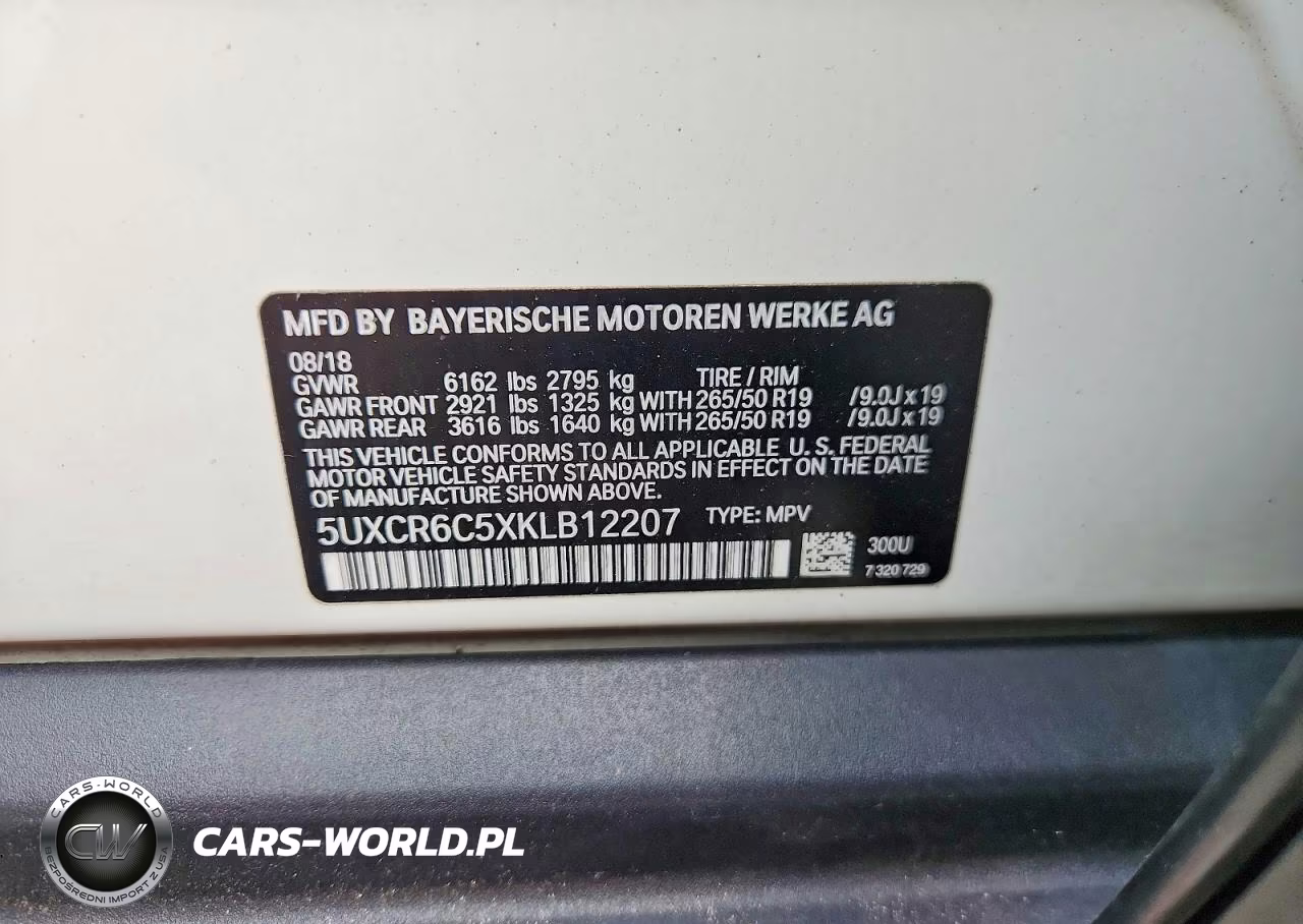 2019 BMW X5 xDrive40I VIN:5UXCR6C5XKLB12207 - 13