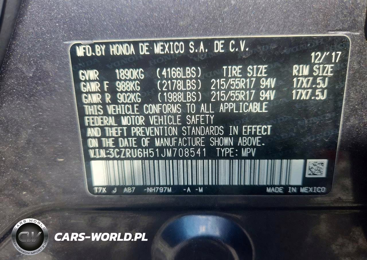 2018 Honda Hr-V Ex VIN:3CZRU6H51JM708541 - 14