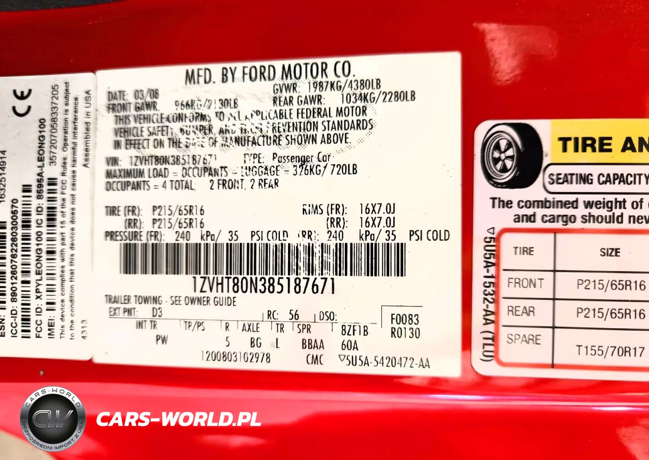 2008 Ford Mustang VIN:1ZVHT80N385187671 - 12