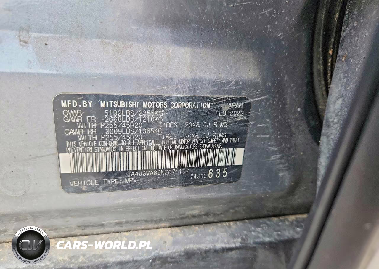2022 Mitsubishi Outlander Sel VIN:JA4J3VA89NZ071157 - 13