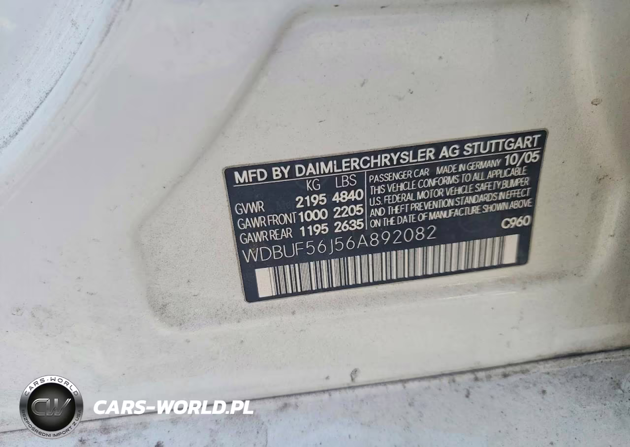 2006 Merz E350 VIN:WDBUF56J56A892082 - 12