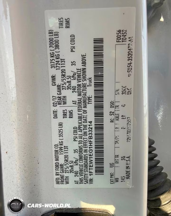 FORD F150 SUPER VIN:1FTEW1EG1HFB33214 - 10