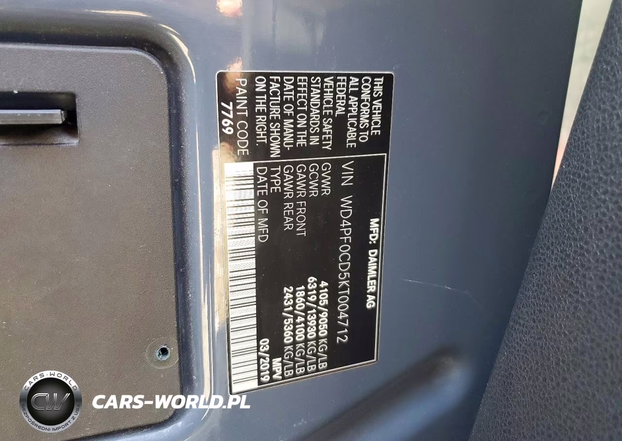 2019 Mercedes-Benz Sprinter 2500-3500 VIN:WD4PF0CD5KT004712 - 13