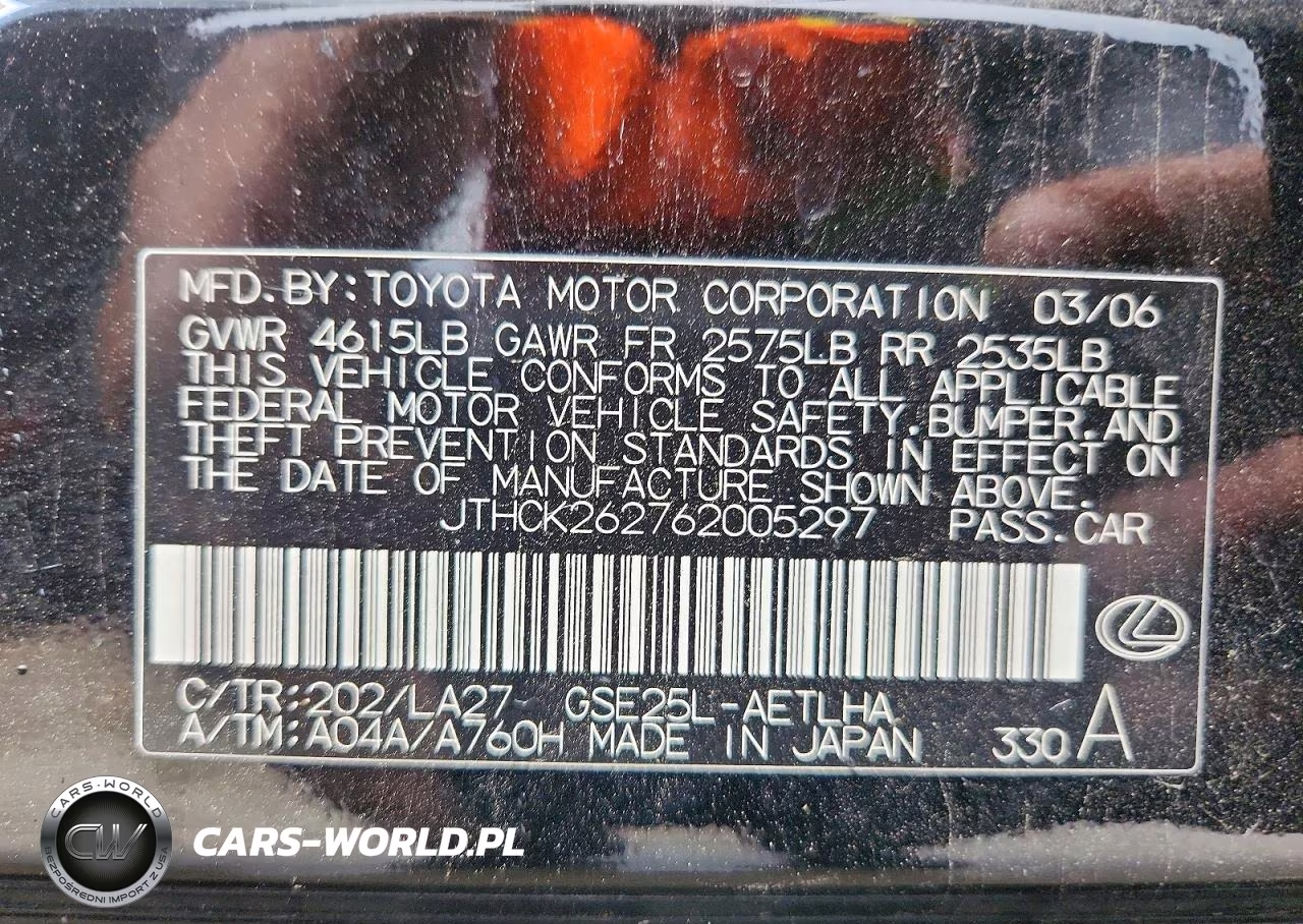 2006 Lexus Is 250 VIN:JTHCK262762005297 - 12