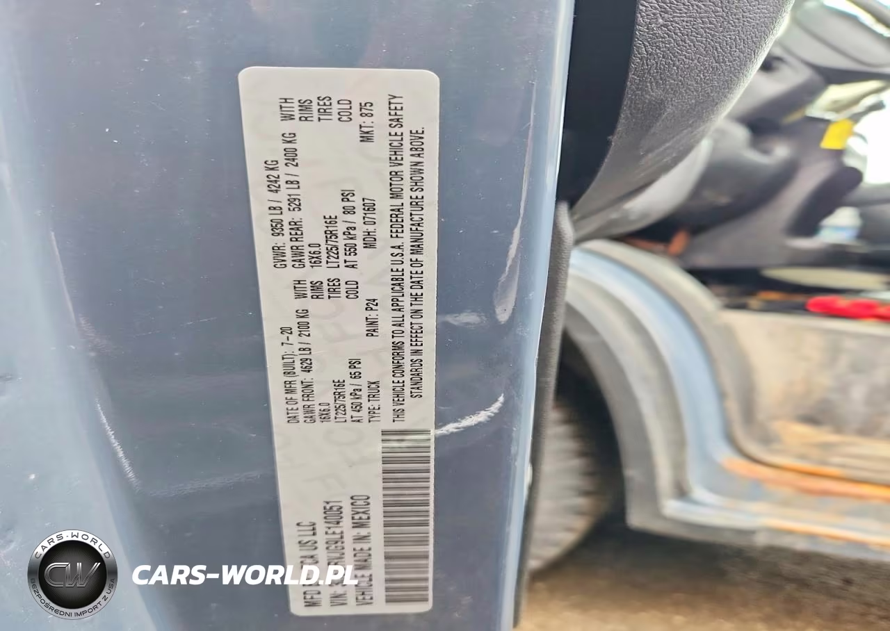 2020 Ram Promaster 3500 Delivery Van VIN:3C6URVJG9LE140051 - 12