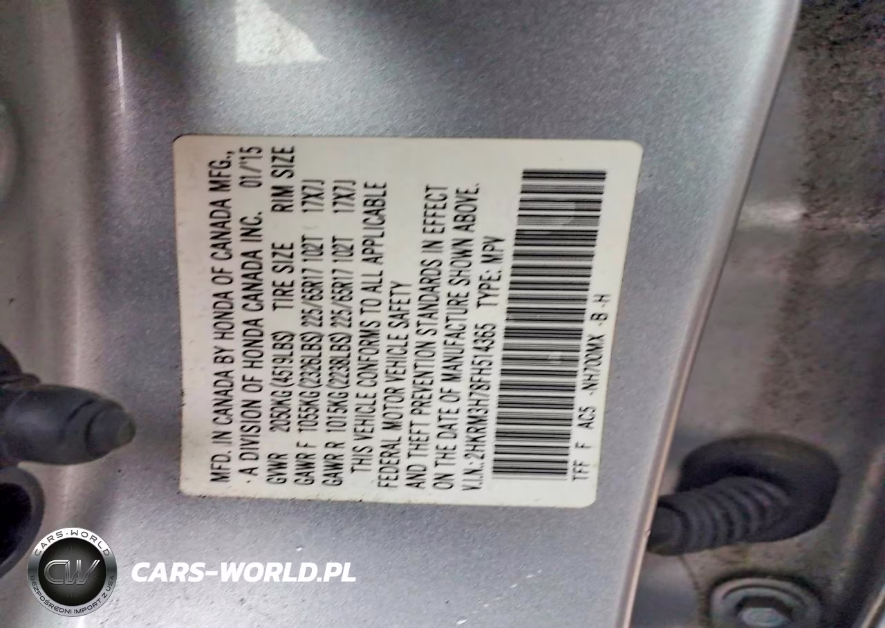 2015 Honda Cr-V Exl VIN:2HKRM3H78FH514365 - 12